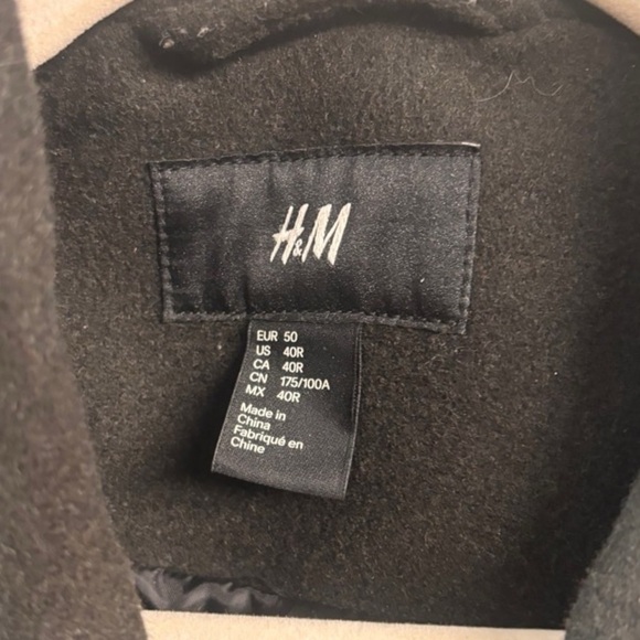 H&M Double Breasted Twill Trench Coat, black, US Size 40 - Picture 4 of 5